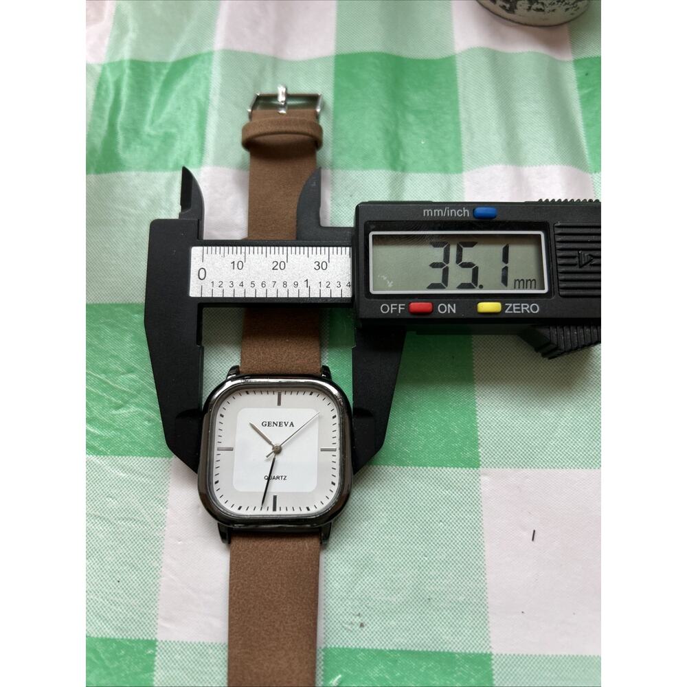 Geneva Dark Silver Tone Brown Band Quartz Watch - Picture 8 of 8